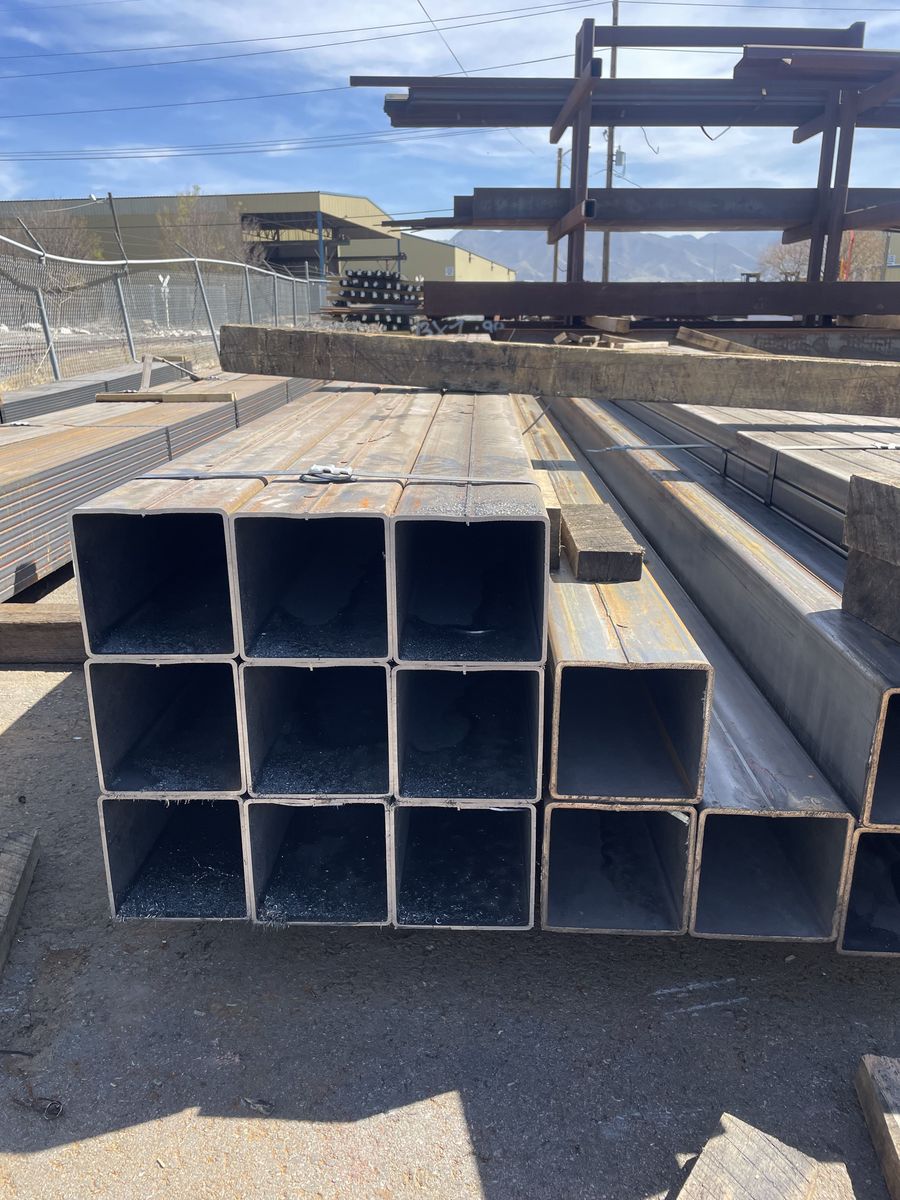 BIG SALE!! Surplus Steel Rectangular Tubing 6" x 6" x 3/16" wall x 20' - $10.59 FT.