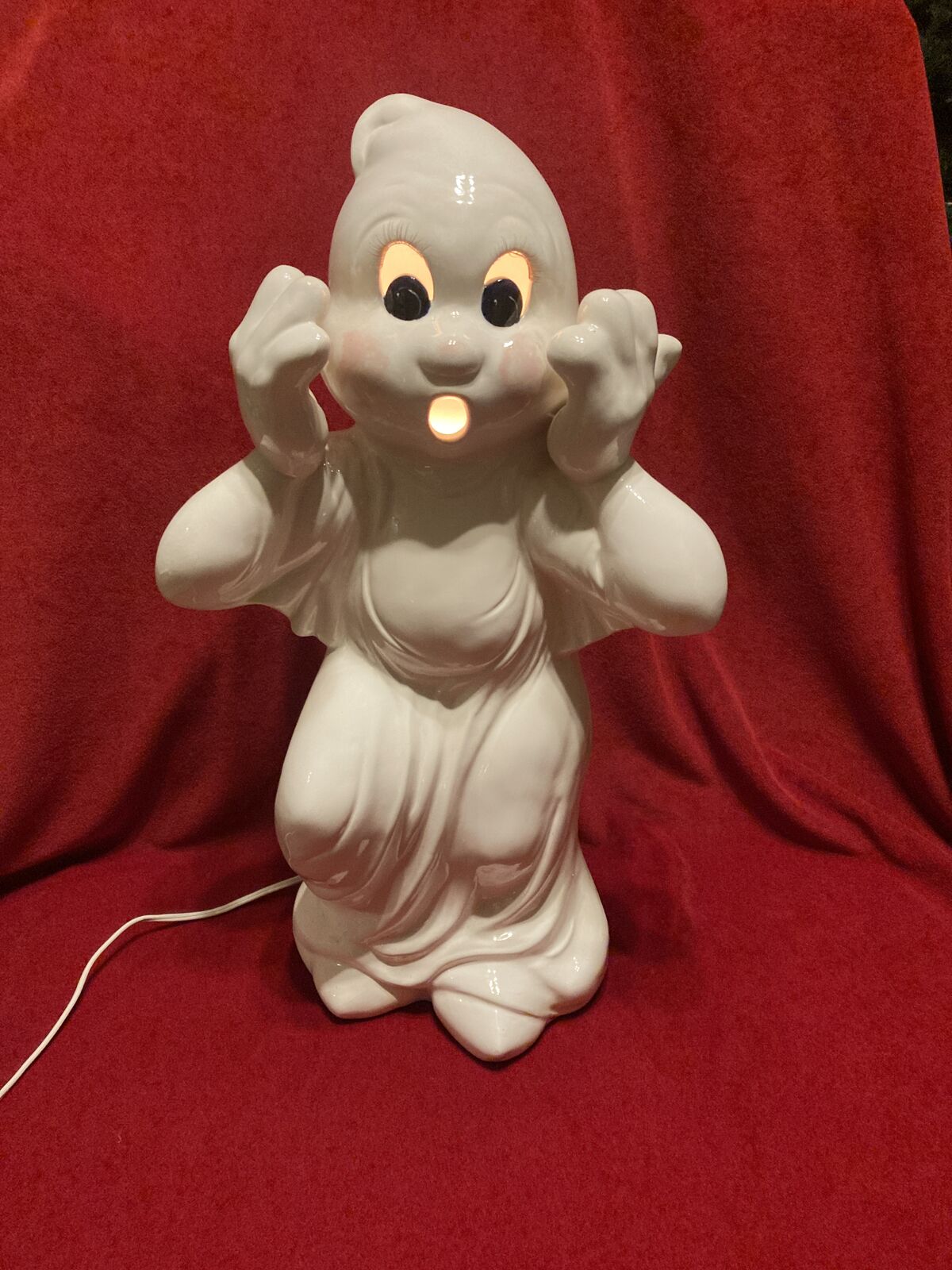 Vintage Holland Mold Ceramic Light Up Ghost Decoration 21inch