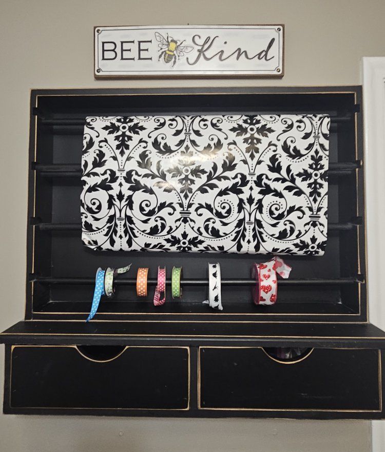 Wood wrapping paper holder organizer