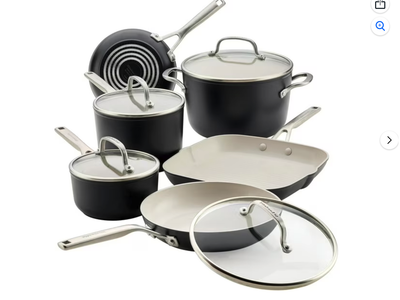New in Box, KitchenAid 10-Piece Hard-Anodized Ceramic Induction Cookware Set
