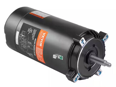 VEVOR 1.5 HP Replacement Pool Pump Motor 56J Frame 115/230-Volt 3450 RPM 1.3 SF 90μF/250V Capacitor, CCW Rotation Round Flange