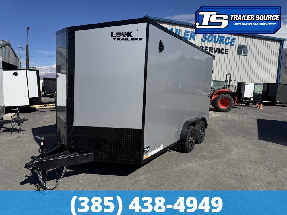 7.5x14 Look Element SE Enclosed Cargo Trailer - 7'0" Interior - 7K GVWR - .080 PolyCor, Alloy Wheels, Black Out Package, Rear