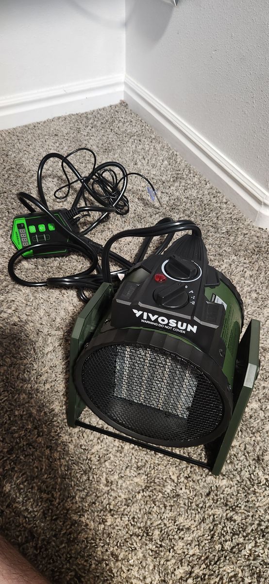 Portable Greenhouse Heater with Adjustable Thermostat