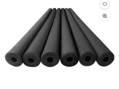 Play22usa 6-Pack Large Black Foam Pool Noodles - 48" Extra Thick Buoyant Swim & Craft Aid