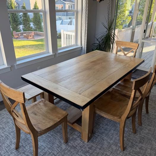 Mango Wood Dining Table Set – Bench + 4 Chairs