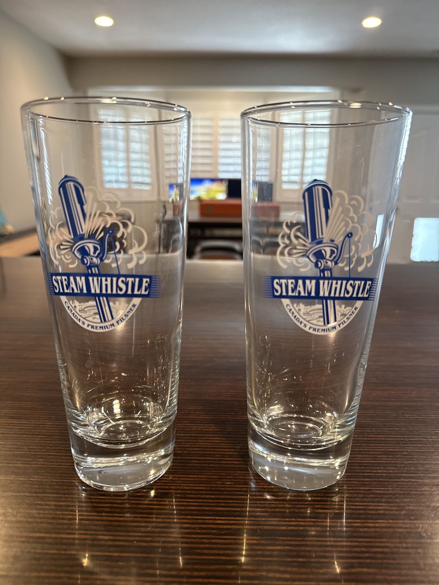 Steam Whistle Pilsner Canada's Premium Pilsner Clear Glasses - Set of 2, Barware