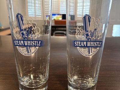 Steam Whistle Pilsner Canada's Premium Pilsner Clear Glasses - Set of 2, Barware