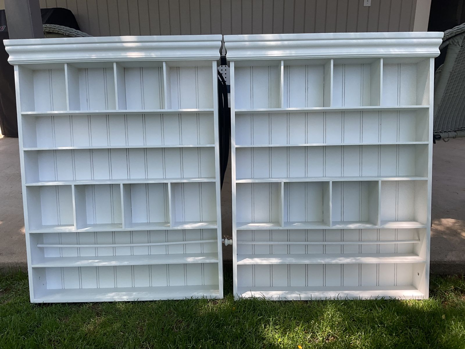 2 White Wall Display Cubby Shelf
