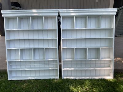 2 White Wall Display Cubby Shelf
