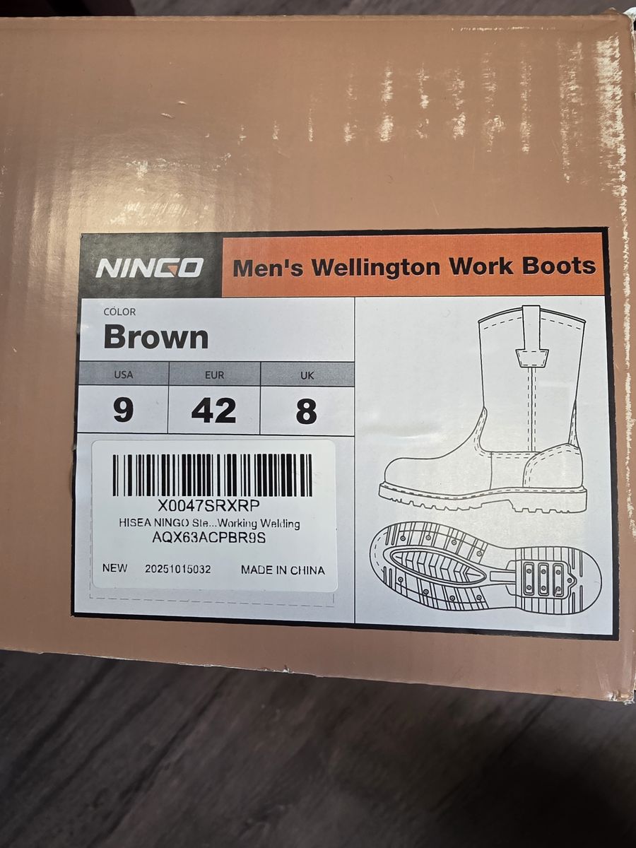 New mens Ninco steel toe boots size 9