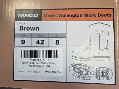 New mens Ninco steel toe boots size 9