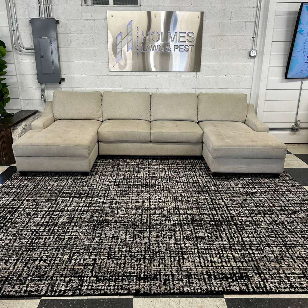 COSTCO DAVENPORT 3-PIECE FABRIC SECTIONAL W/ 2 STORAGE CHAISE!!