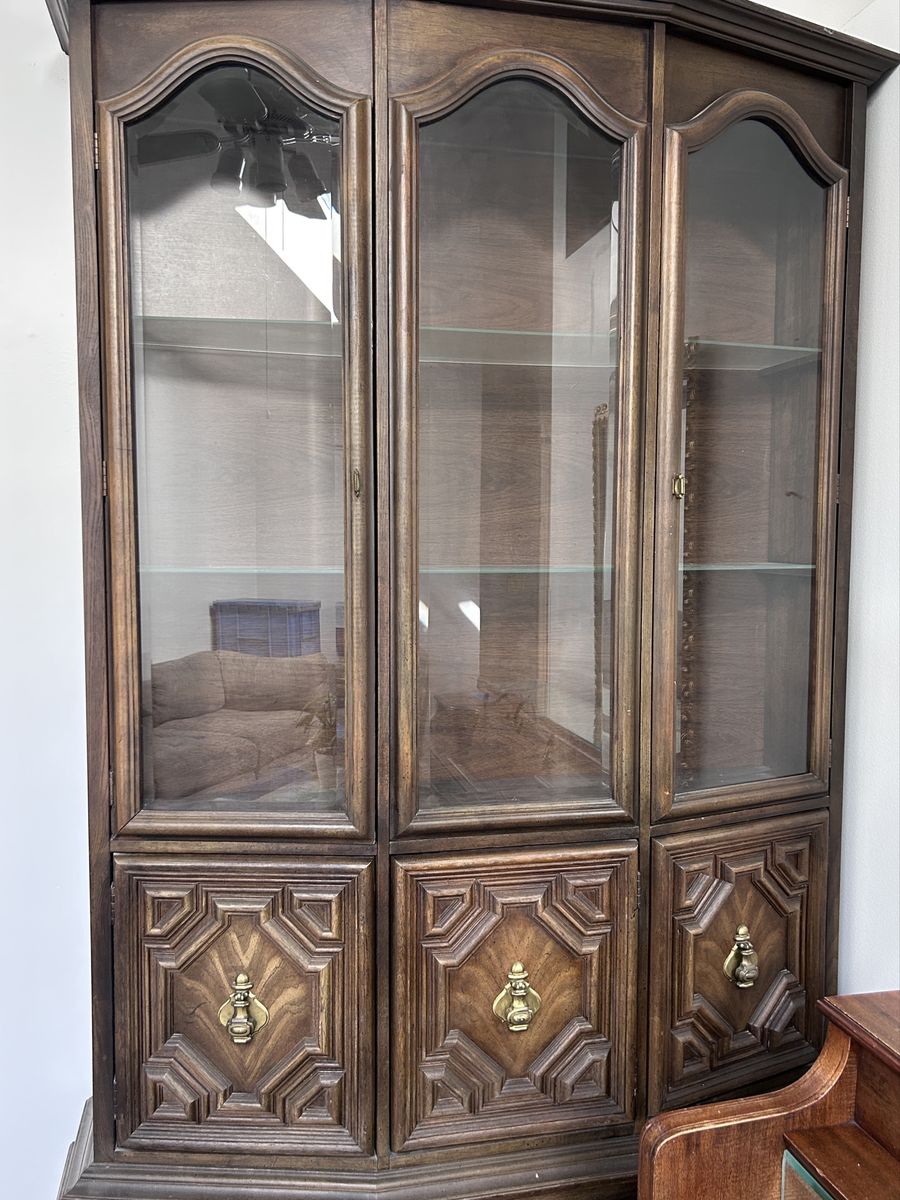 Hutch China Cabinet Curio Bookcase Storage Shelves