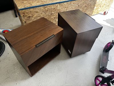 Pair of mid century modern styles night stands from Joybird. NEW