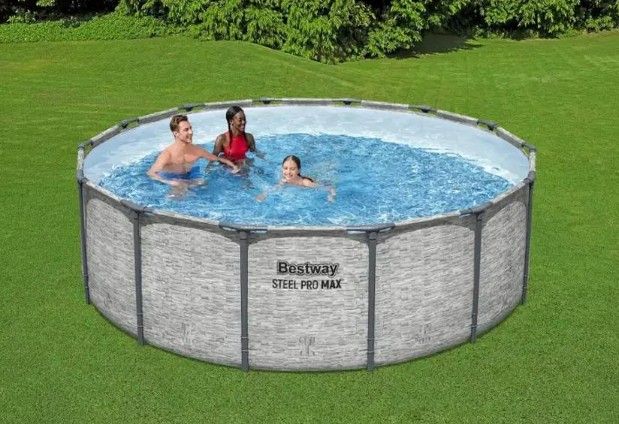 Bestway 14' x 48" Above Ground Pool with Filter Pump – $150