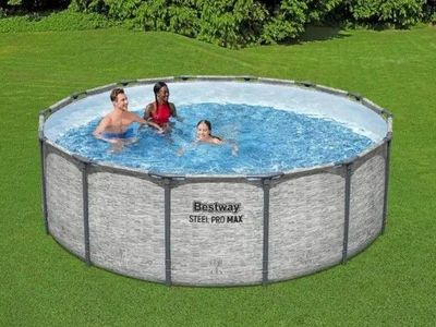 Bestway 14' x 48" Above Ground Pool with Filter Pump – $150