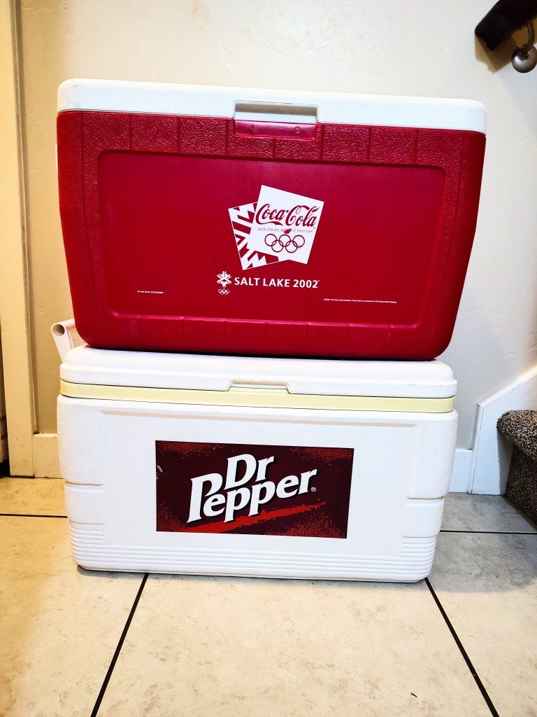 Vintage Coca-Cola Salt Lake 2002 & Dr. Pepper Coolers $40 ea cash
