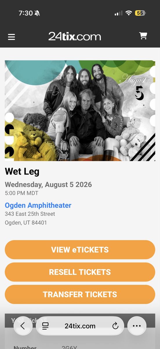 Wet Leg Concert Tickets - Ogden Amphitheater GA