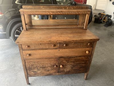 Antique buffet with mirror