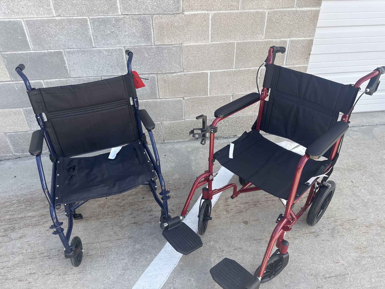 Lightweight Transport Wheelchair - Blue & Red, black, Foldable Mobility Aid many to choose from.
