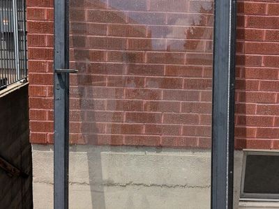 Black Storm Door 80.5" x 35.5" with Clear Glass Panel and Hardware