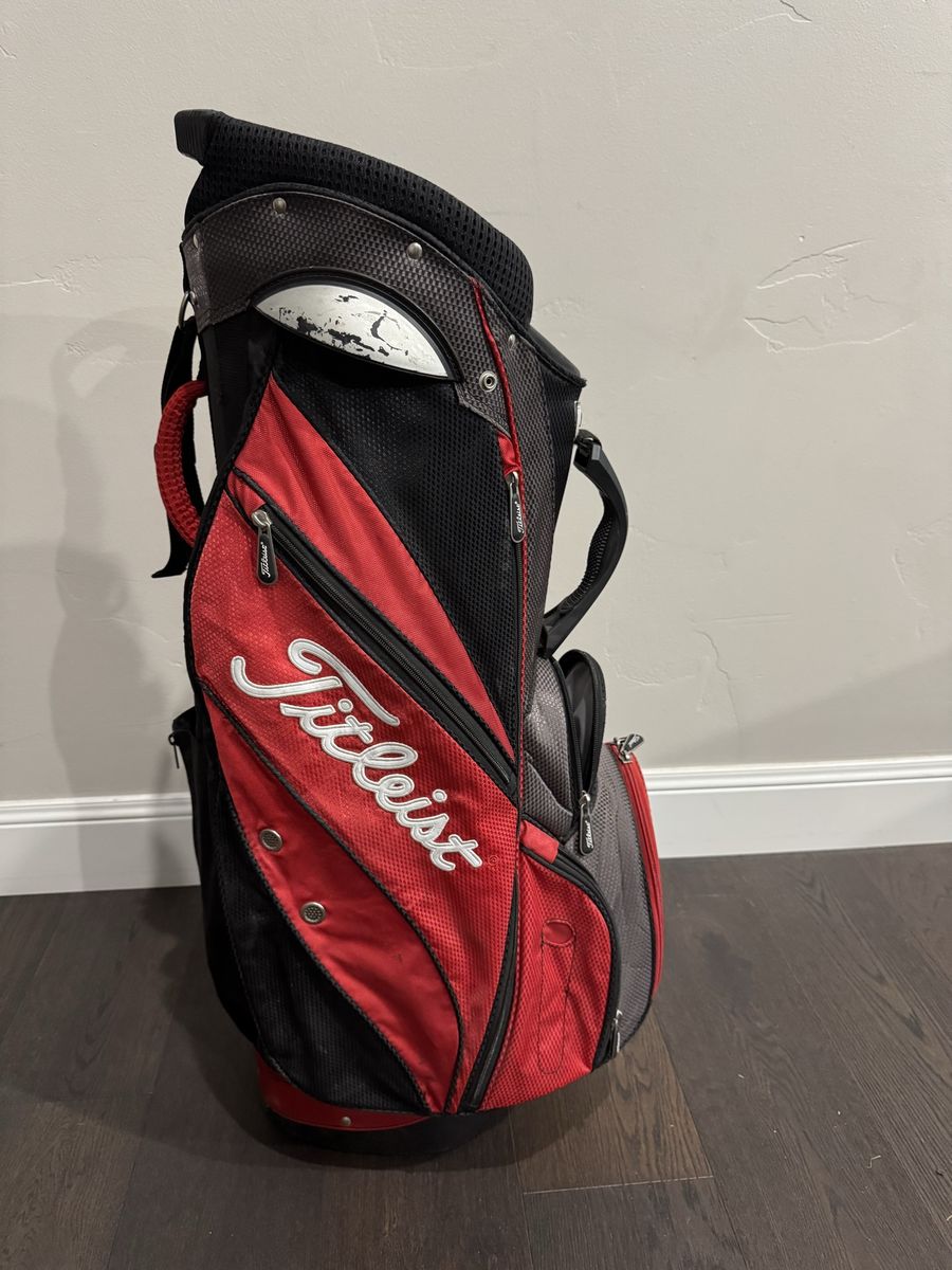 Titleist Golf Cart Bag Red/Black/Grey 14-Way Divider
