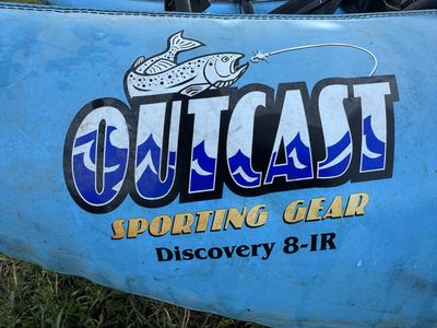 Outcast Discovery 8-IR Fishing Pontoon Boat / Raft and Wilderness 8ft Fishing Pontoon