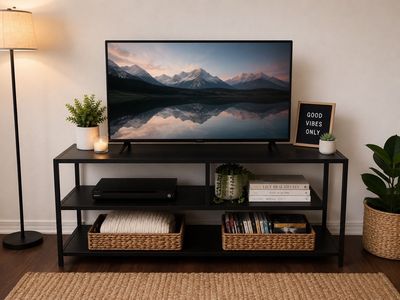Minimalist Black TV Stand / Console Table