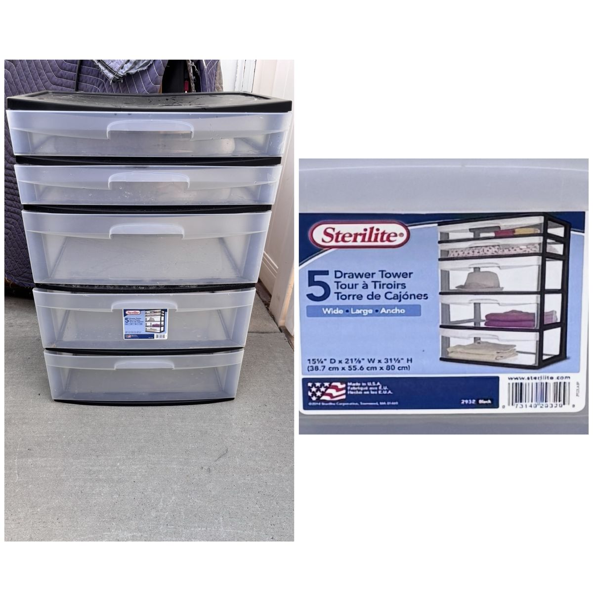 Sterilite Wide Plastic Drawers