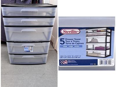 Sterilite Wide Plastic Drawers