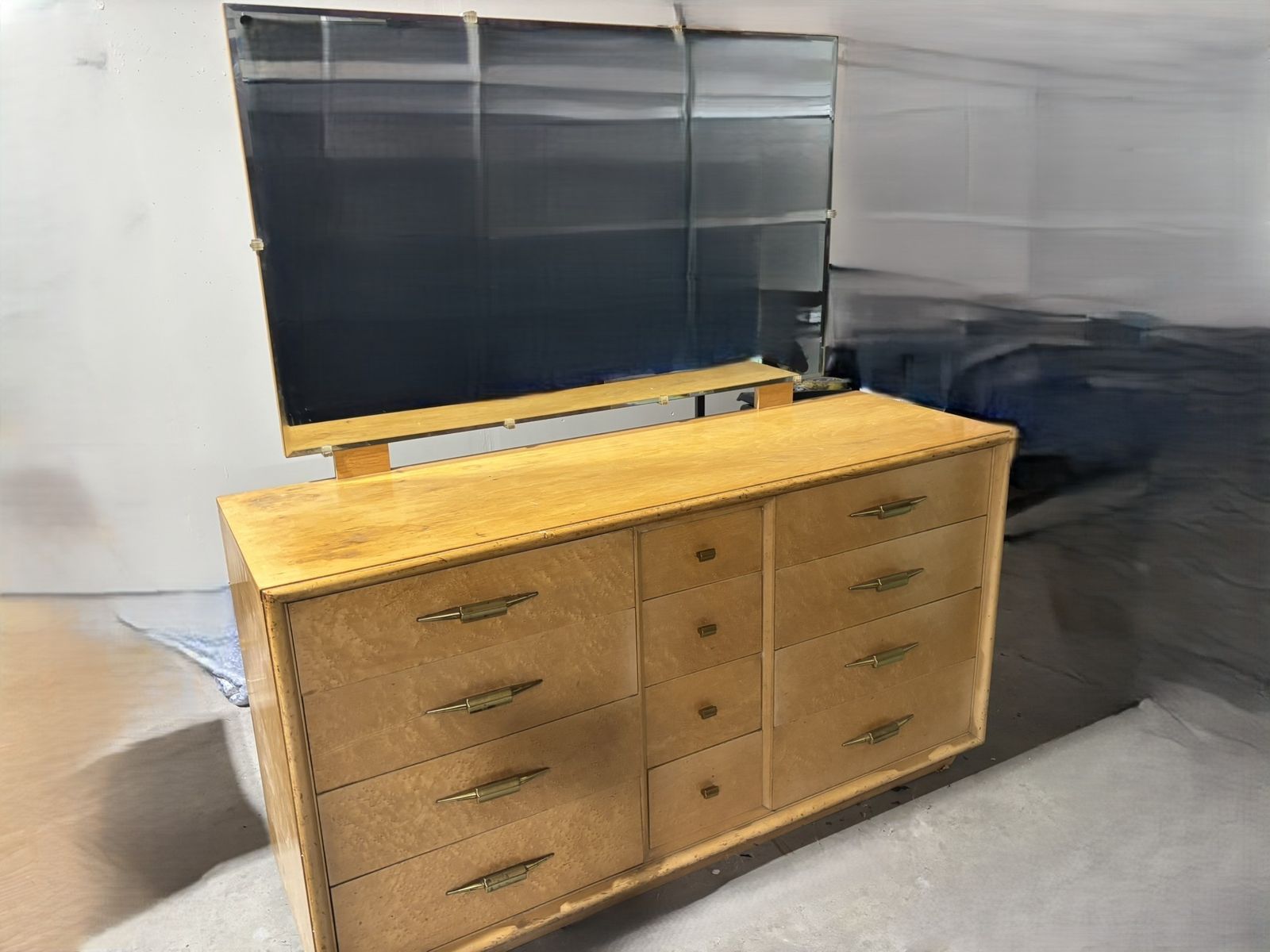 All Original 1951 Mid Century Modern Dresser with Mirror