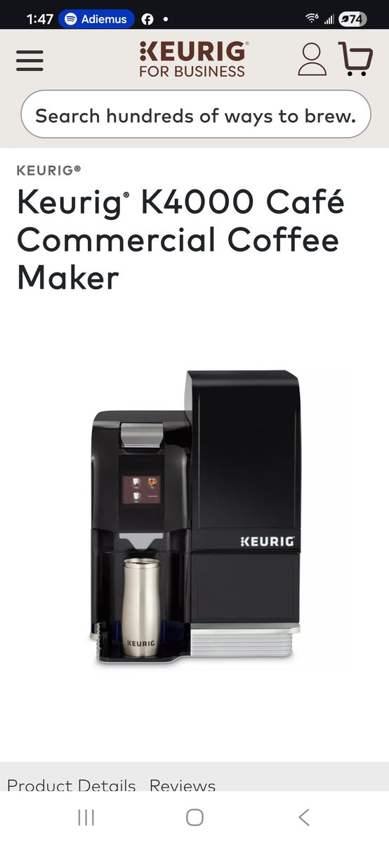 Keurig Commercial K4000 Cafe System for Coffee, Tea, Hot Chocolate, Cappuccino, Latte