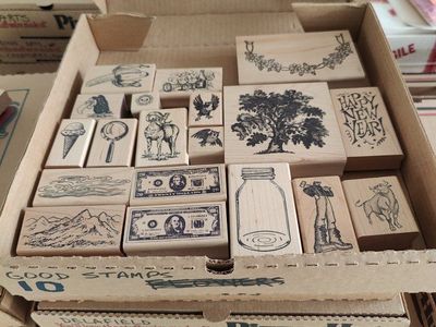 Box #10 of 65, New, old stock rubber stamps, designed mainly for people that like to make their own greeting cards.