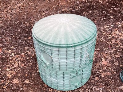 Green Plastic Utility Enclosure with Lid Used