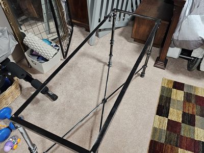 metal table with glass top