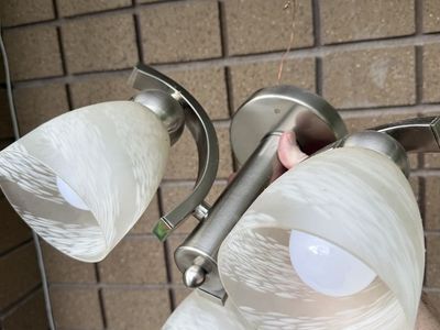 Brushed Nickel 3-Light Ceiling Light Fixture with Frosted Swirl Glass Shades