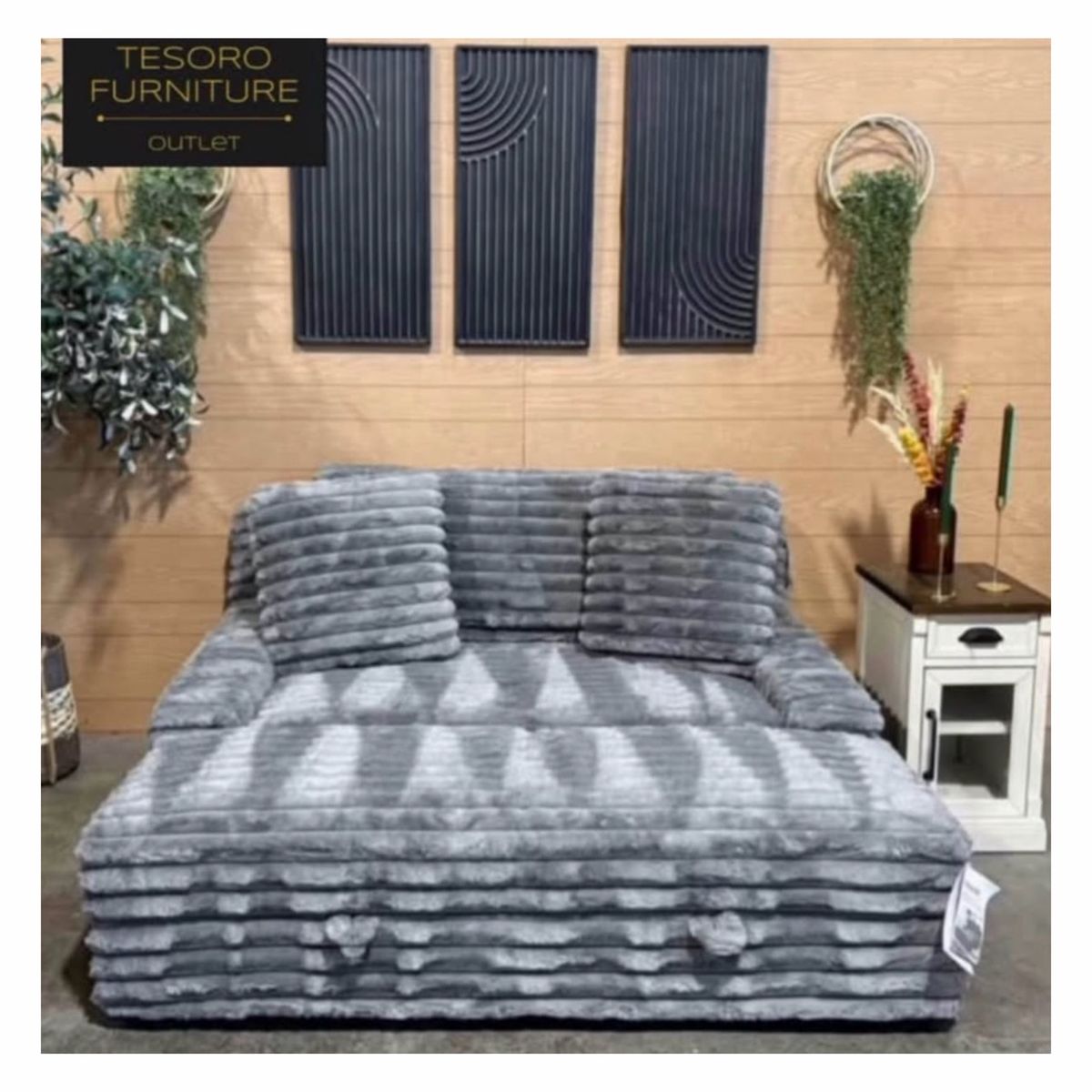 CORDUROY CHAISE AND OTTOMAN