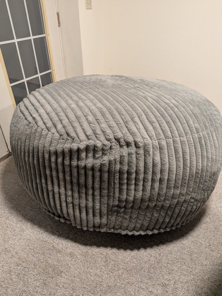 Lounge & Co. Jumbo Gray Faux Fur Foam Cube Chair