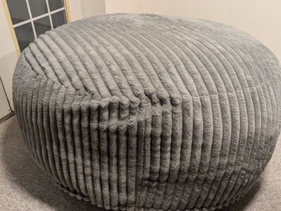 Lounge & Co. Jumbo Gray Faux Fur Foam Cube Chair