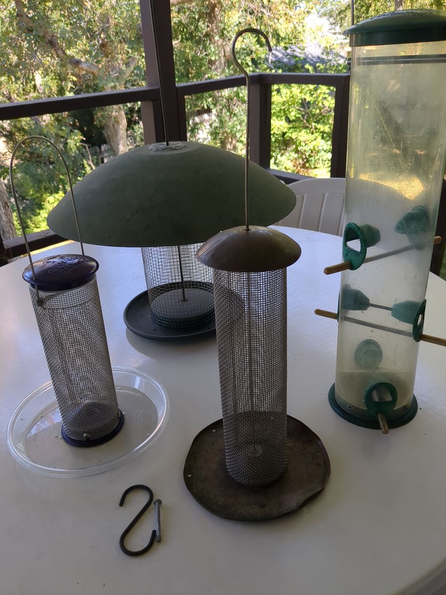 Bird feeders and baffles - everything for $25 total or $5 each
