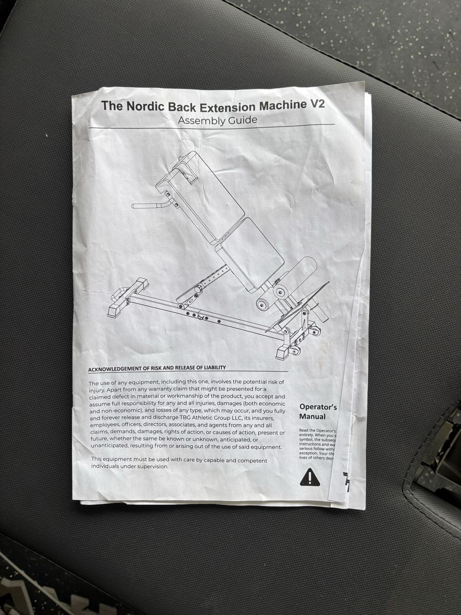nordic back extension machine, V2