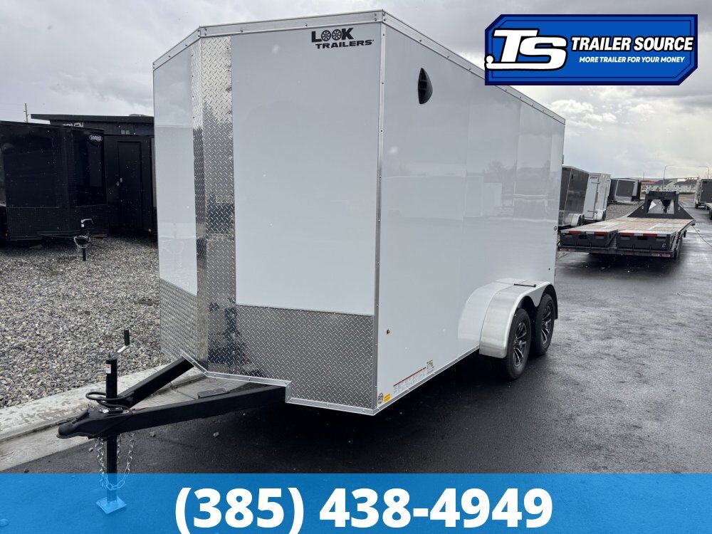 7x14 Look ST DLX Enclosed Cargo Trailer - 7'0" Interior - 7K GVWR - .080 PolyCor, Alloy Wheels, Barn Doors, Translucent Roof