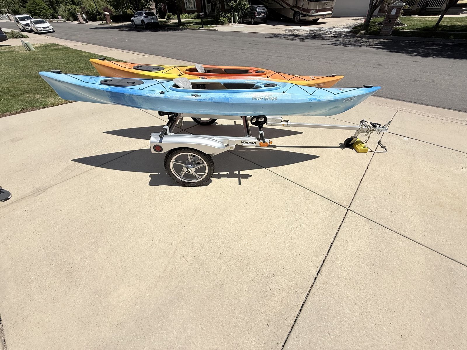 Yakima Rack & Roll Trailer + 2 Old Town Kayaks – Complete Premium Package for Two