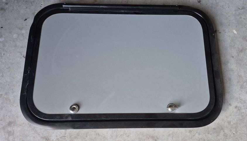 Lippert RV Baggage Compartment Door 24x16 Inch, Silver/Black