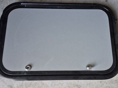 Lippert RV Baggage Compartment Door 24x16 Inch, Silver/Black