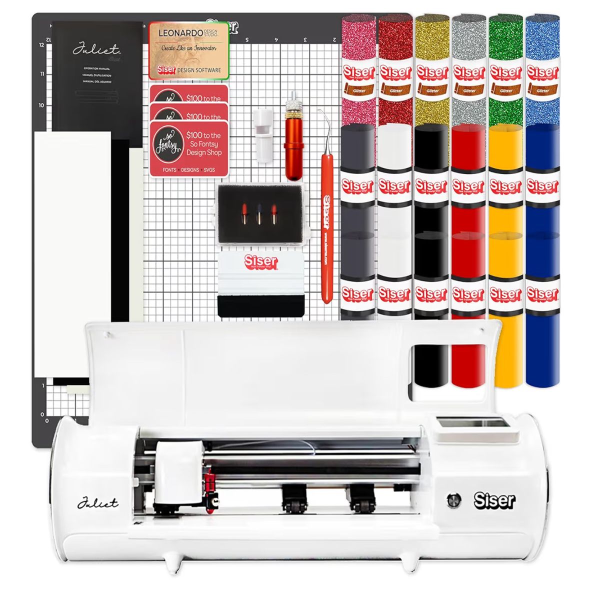New/open box - Siser Juliet High-Definition Cutter Bundle with Vinyl Rolls and Accessories