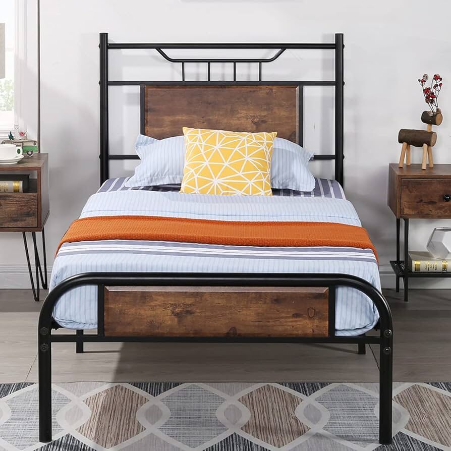 Rustic Brown Twin Bed Frame