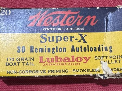 Vintage Western Super-X .30 Remington Autoloading Ammo
