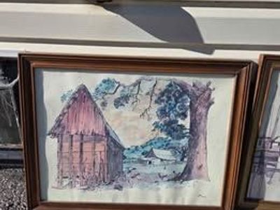 Barnyard Watercolor Print