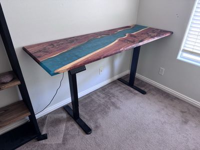 Cedar an epoxy river desk